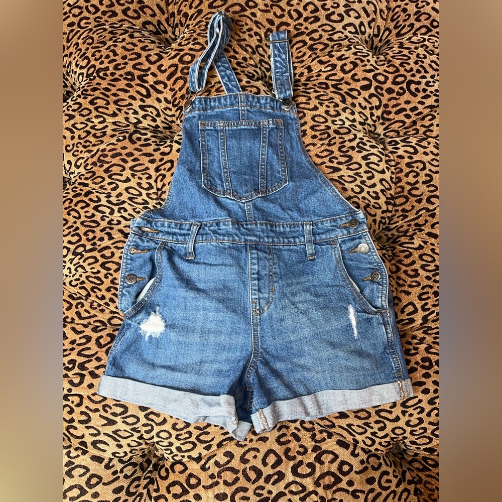 Old Navy Blue Denim Short Overalls